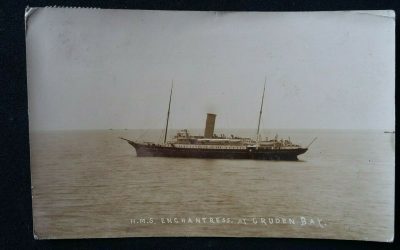 HMS Enchantress at Cruden Bay