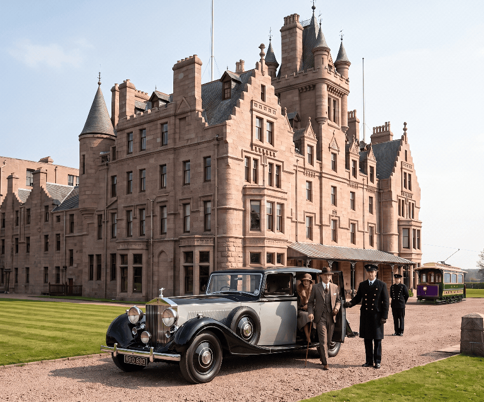 Railway Hotel with Rolls Royce webres