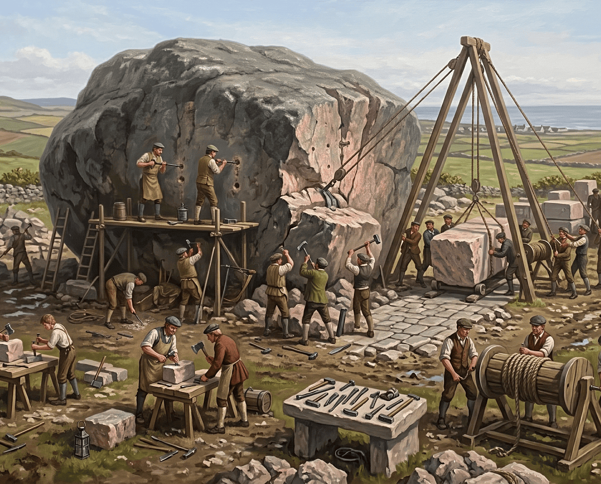 Preparing the stone